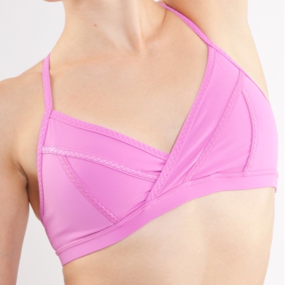 🍋 LULULEMON MAGENTA PINK V FRONT SPORTS BRA TOP 6 - Picture 1 of 15